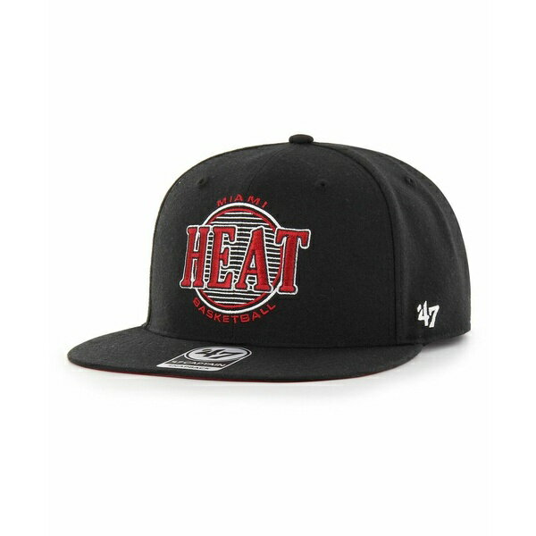 47ブランド レディース 帽子 アクセサリー Men's Black Miami Heat High Post Captain Snapback Hat Black