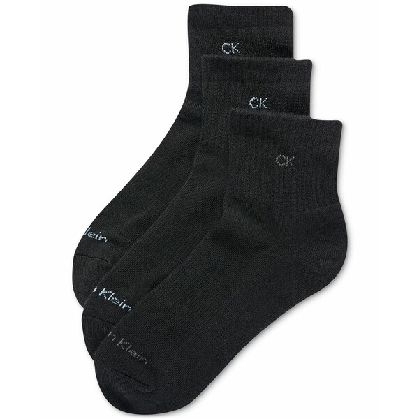 JoNC fB[X C A_[EFA Women's 3-Pk. Cushion Quarter Socks Black