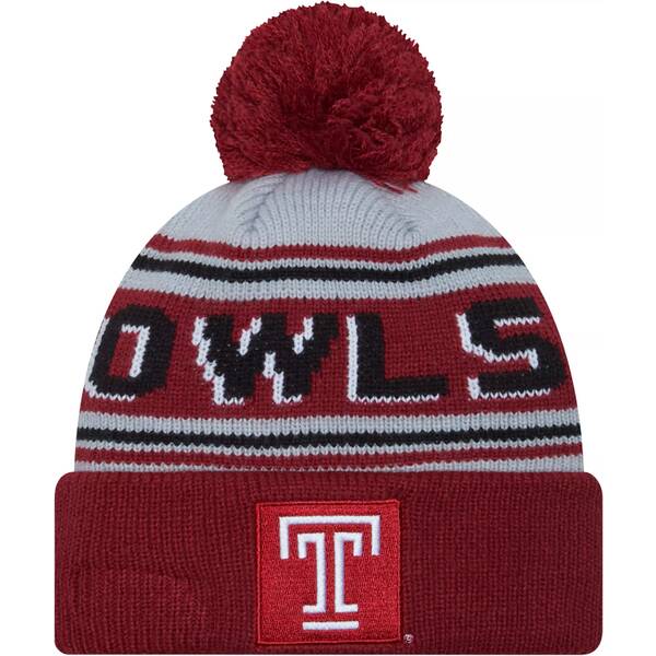 ニューエラ メンズ 帽子 アクセサリー New Era Men's Temple Owls Cherry Pom Wordmark Beanie -