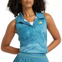 ニューバランス レディース シャツ トップス New Balance Women's Printed Collar Tournament Tennis Tank Top Deep Sea(4)