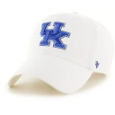 フォーティーセブン レディース 帽子 アクセサリー '47 Kentucky Wildcats White Clean Up Adjustable Hat -