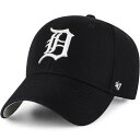 フォーティーセブン レディース 帽子 アクセサリー '47 Adult Detroit Tigers Black MVP Adjustable Hat -(4)