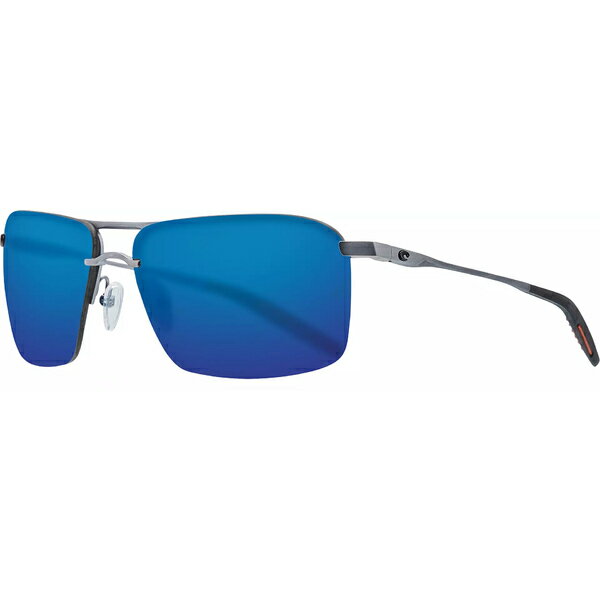 コスタデルマール メンズ サングラス・アイウェア アクセサリー Costa Del Mar Skimmer 580P Polarized Sunglasses Matte Silver/Blue Mirror