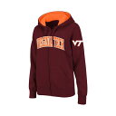 コロシアム レディース パーカー・スウェットシャツ アウター Women's Maroon Virginia Tech Hokies Arched Name F...