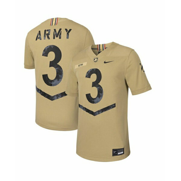ナイキ メンズ シャツ トップス Men's #3 Tan Army Black Knights 2023 Rivalry Collection Untouchable Football Replica Jersey Tan