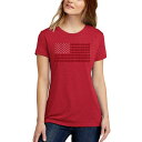 エルエーポップアート レディース Tシャツ トップス Women's Premium Blend Word Art USA Flag T-shirt Red(4)