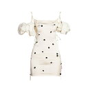 ジャクエムス レディース ワンピース トップス Embellished Off-The-Shoulder Minidress off white black dots