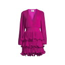 ミリー レディース ワンピース トップス Ryan Pleated Chiffon Minidress fuchsia