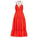 ウラ・ジョンソン レディース ワンピース トップス Phoebe Strappy Tiered Midi-Dress coral