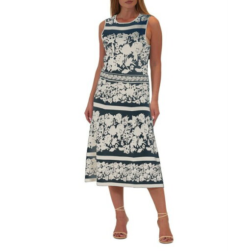ドナリッコ レディース ワンピース トップス Women's Printed Jacquard Knit Shift Dress Navy/ivory ドナリッコ レディース ワンピース トップス Women's Printed Jacquard Knit Shift Dress Navy/ivory
