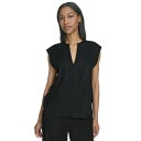 ホルストンヘリテイジ レディース カットソー トップス Women's Split-Neck Sleeveless Front-Seam Top Black(4)