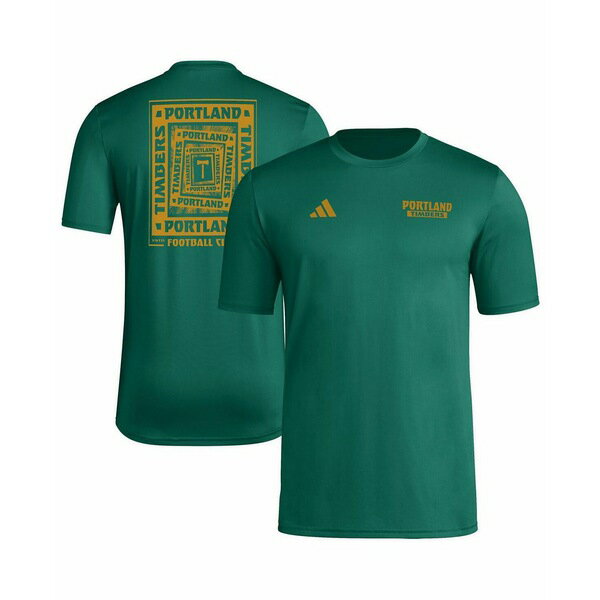 アディダス メンズ シャツ トップス Men's Green Portland Timbers Local Wrap T-Shirt Green