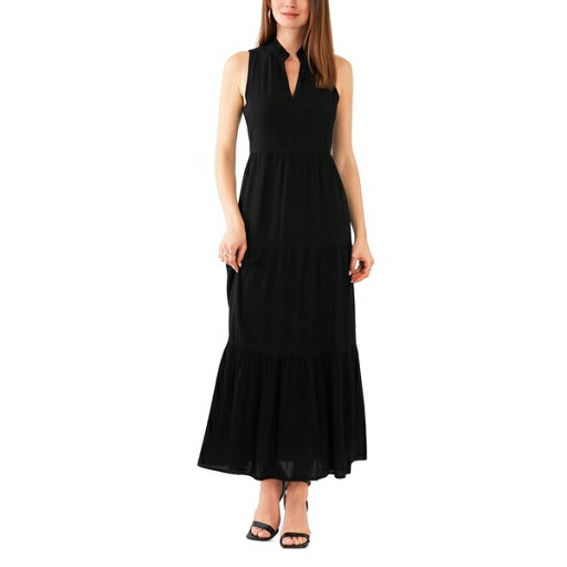 ヴィンスカムート レディース ワンピース トップス Women's Split-Neck Sleeveless Maxi Dress Rich Black ヴィンスカムート レディース ワンピース トップス Women's Split-Neck Sleeveless Maxi Dress Rich Black