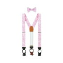 トラファルガー メンズ ベルト アクセサリー Men's Sobee Paisley Silk Brace and Bow Tie Set Pink