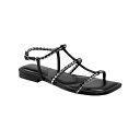 マーク・フィッシャー レディース サンダル シューズ Women's Maze Braided Caged Flat Sandals Black Leather