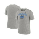 ナイキ メンズ シャツ トップス Men's Heather Gray North Carolina Tar Heels Legacy Arch Tri-Blend T-Shirt Heather Gray