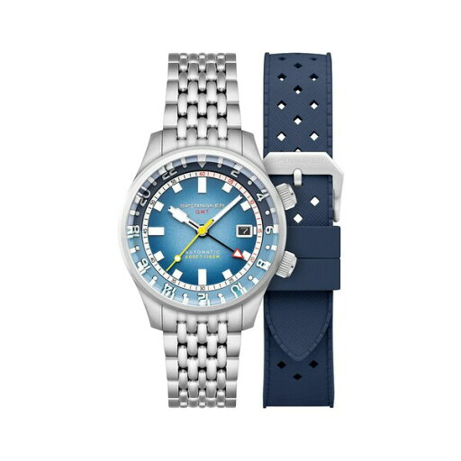 スピ二カー メンズ 腕時計 アクセサリー Men's Bradner GMT Automatic Solid Stainless Steel Bracelet Watch, 42mm Blue スピ二カー メンズ 腕時計 アクセサリー Men's Bradner GMT Automatic Solid Stainless Steel Bracelet Watch, 42mm Blue
