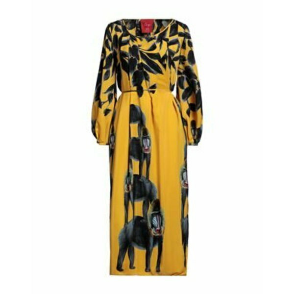 【送料無料】 コー ゴー レディース ワンピース トップス Midi dresses Yellow
