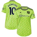 アディダス レディース ユニフォーム トップス Marcus Rashford Manchester United adidas Women 039 s 2022/23 Third Replica Player Jersey Neon Green