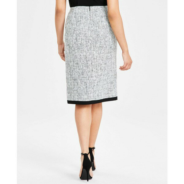 カスパー レディース スカート ボトムス Petite Front-Slit Pencil Skirt Black Multi