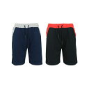 ギャラクシーバイハルビック レディース カジュアルパンツ ボトムス Women's French Terry Loose Fit Fashion Trim Design Bermuda Shorts, Pack of 2 Navy - Heather Gray, Black - Red(4)