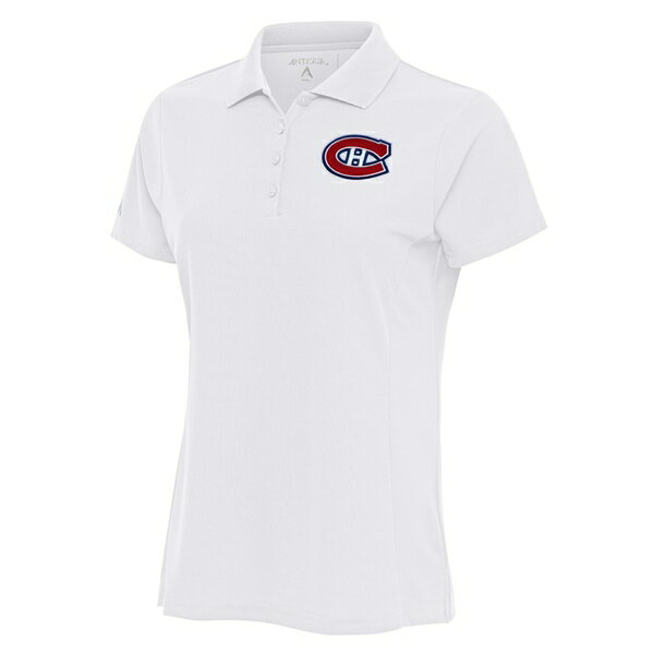 アンティグア レディース ポロシャツ トップス Montreal Canadiens Antigua Women's Team Logo Legacy Pique Polo White