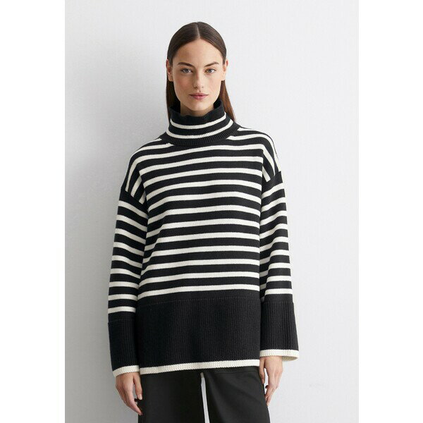 マルコポーロ レディース ニット&セーター アウター STAND UP COLLAR STRIPED - Jumper - striped deep..