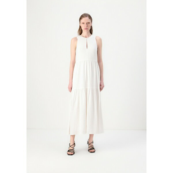 ダナ キャラン ニューヨーク レディース ワンピース トップス SLEEVELESS TIERED MAXI DRESS KEYHOLE NECKLINE - Day dress - ivory