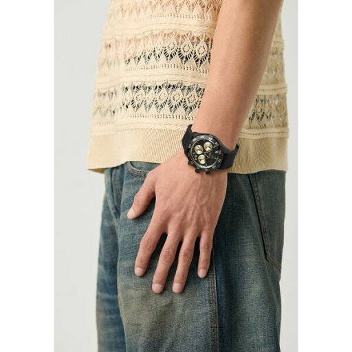 トミー ヒルフィガー メンズ サンダル シューズ Chronograph watch - black/gold-coloured トミー ヒルフィガー メンズ サンダル シューズ Chronograph watch - black/gold-coloured