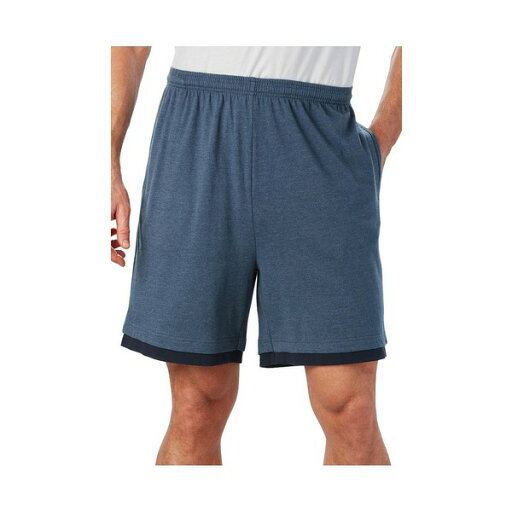 キングサイズ メンズ カジュアルパンツ ボトムス Big & Tall Hang-Down Lightweight Jersey Shorts Heather slate blue キングサイズ メンズ カジュアルパンツ ボトムス Big & Tall Hang-Down Lightweight Jersey Shorts Heather slate blue