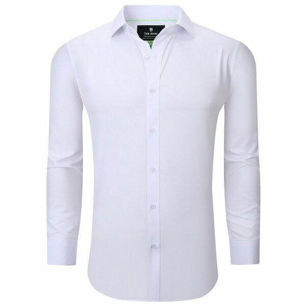 トム ベイン メンズ シャツ トップス Men Slim Fit Four Way Stretch Solid Dress Shirt White