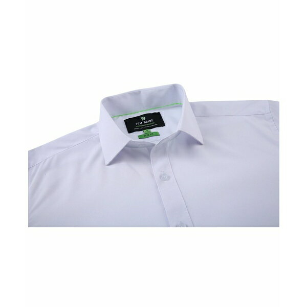トム ベイン メンズ シャツ トップス Men Slim Fit Four Way Stretch Solid Dress Shirt White