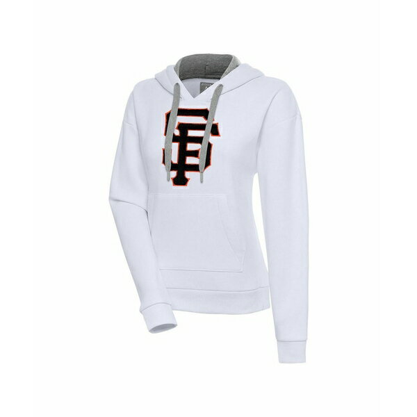 アンティグア レディース パーカー・スウェットシャツ アウター Women's White San Francisco Giants Victory Pullover Hoodie White