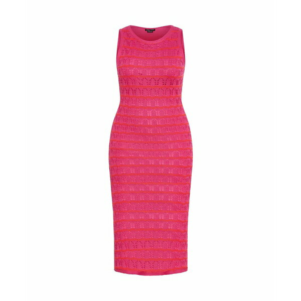 シティーシック レディース ワンピース トップス Women's Crochet Stripe Dress Pink stripe