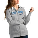 アンティグア レディース パーカー・スウェットシャツ アウター Tennessee Titans Antigua Women's Wordmark Victory FullZip Hoodie Heathered Gray