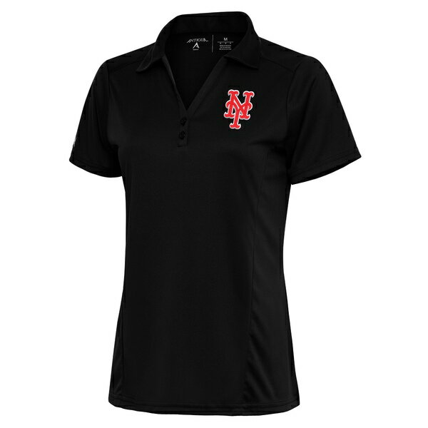 AeBOA fB[X |Vc gbvX New York Mets Antigua Women's Logo Tribute Polo Black