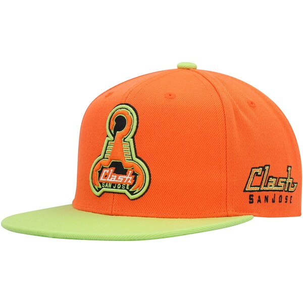 ミッチェル&ネス メンズ 帽子 アクセサリー San Jose Earthquakes Mitchell & Ness Throwback Logo Snapback Hat Orange