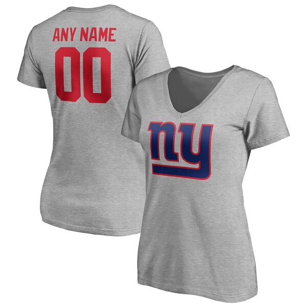 t@ieBNX fB[X TVc gbvX New York Giants Fanatics Branded Women's Team Authentic Custom VNeck TShirt Gray