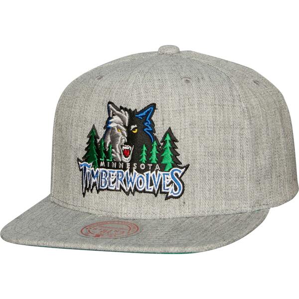 ミッチェル＆ネス ミッチェル&ネス メンズ 帽子 アクセサリー Minnesota Timberwolves Mitchell & Ness Hardwood Classics 2.0 Snapback Hat Heather Gray