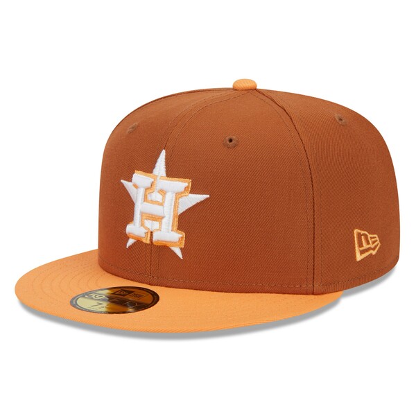ニューエラ メンズ 帽子 アクセサリー Houston Astros New Era Spring Color Basic TwoTone 59FIFTY Fitted Hat Brown/Orange