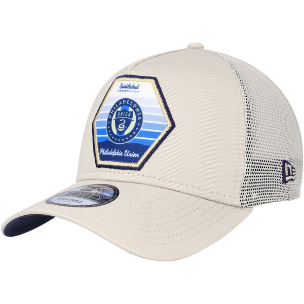ニューエラ メンズ 帽子 アクセサリー Philadelphia Union New Era Established Patch 9FORTY AFrame Trucker Adjustable Hat Cream