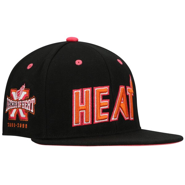 楽天astyミッチェル&ネス メンズ 帽子 アクセサリー Miami Heat Mitchell & Ness x Lids Decade of Heat 198898 Hardwood Classics Sunset Fitted Hat Black