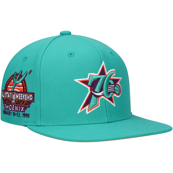 ミッチェル＆ネス ミッチェル&ネス メンズ 帽子 アクセサリー Philadelphia 76ers Mitchell & Ness Hardwood Classics 1995 NBA AllStar Weekend Desert Snapback Hat Turquoise