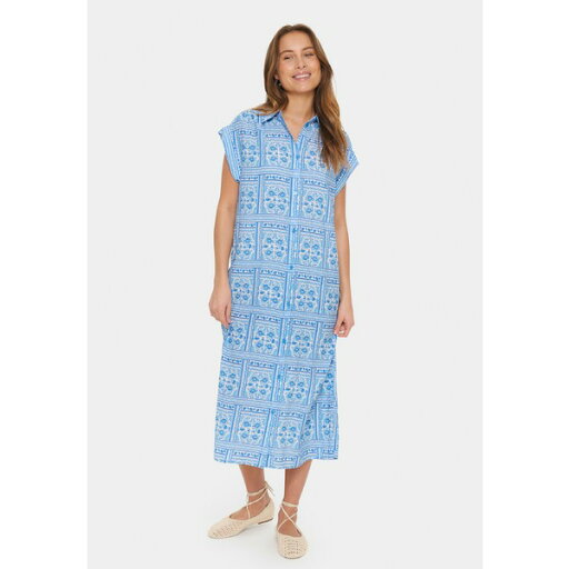 サントロペ レディース ワンピース トップス Shirt dress - campanula paisley squares サントロペ レディース ワンピース トップス Shirt dress - campanula paisley squares