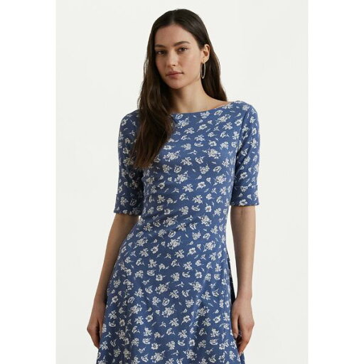 ラルフローレン レディース ワンピース トップス Floral Stretch Cotton Midi Dress - Jersey dress - blue ラルフローレン レディース ワンピース トップス Floral Stretch Cotton Midi Dress - Jersey dress - blue