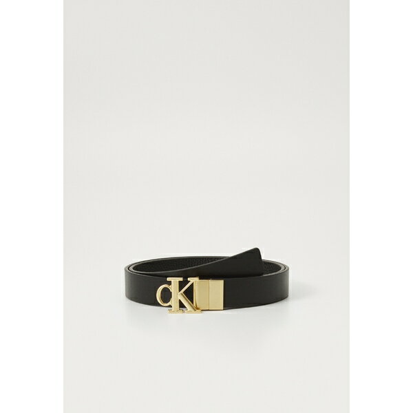 カルバンクライン レディース ベルト アクセサリー MONOGRAM BUCKLE - Belt - black/light gold-coloured