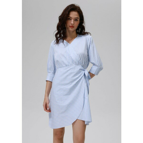 イーブン アンド オド レディース ワンピース トップス Shirt dress - blue