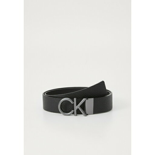 カルバンクライン メンズ ベルト アクセサリー HALLMARK LOGO - Belt - black/matte gunmetal カルバンクライン メンズ ベルト アクセサリー HALLMARK LOGO - Belt - black/matte gunmetal