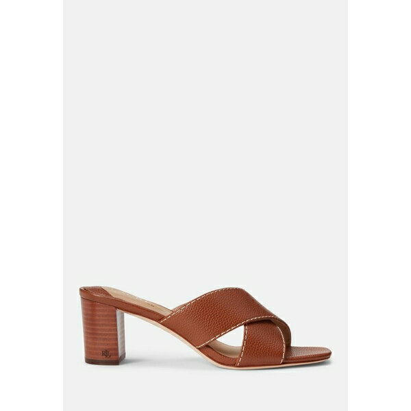 ラルフローレン レディース サンダル シューズ FREDDI - Heeled mules - deep saddle tan