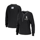 ウェア バイ エリン・アンドリューズ レディース カットソー トップス Women's Black Chicago White Sox Waffle Henley Long Sleeve T-shirt Black